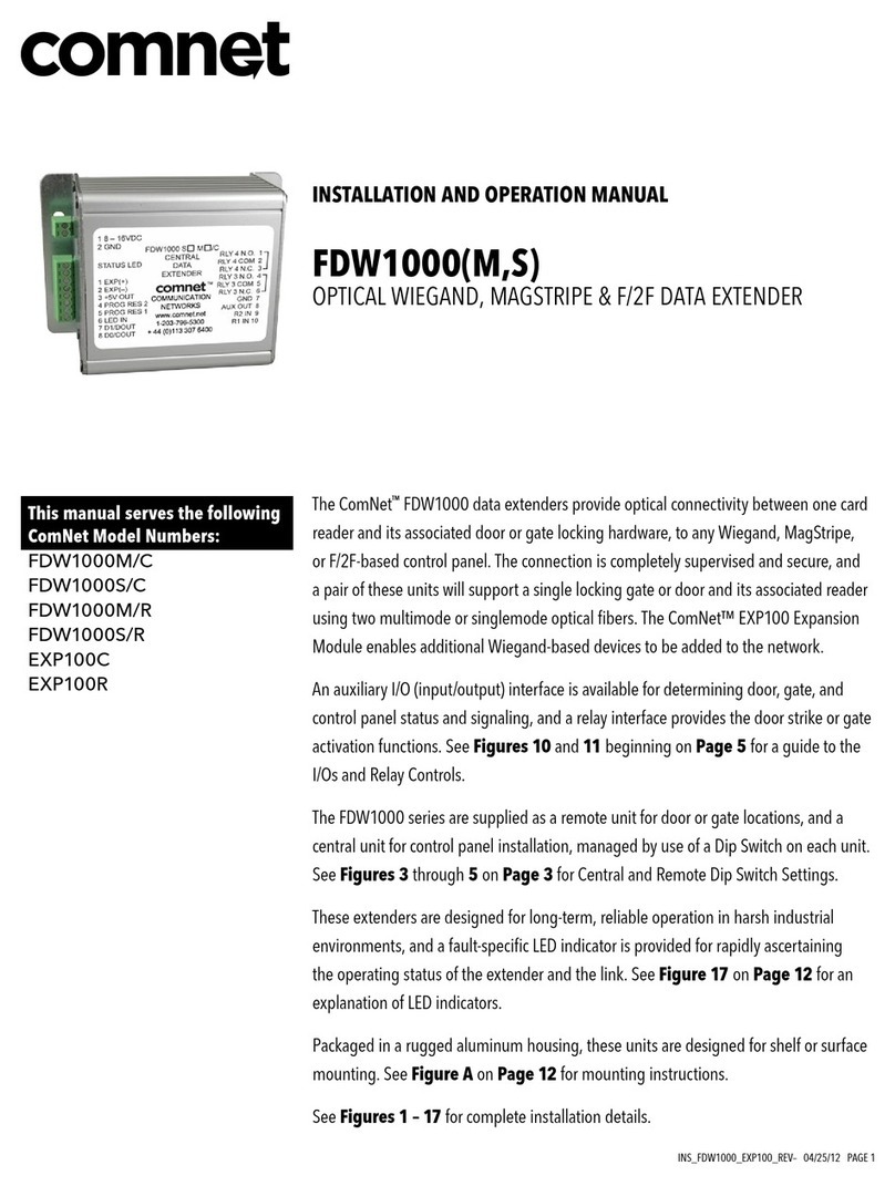Comnet FDW1000M/C Installation and operation manual