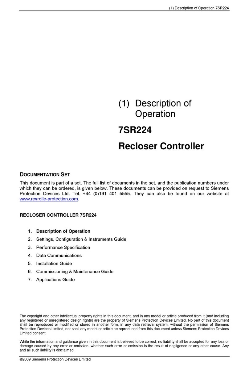 Siemens 7SR224 Operating and installation instructions