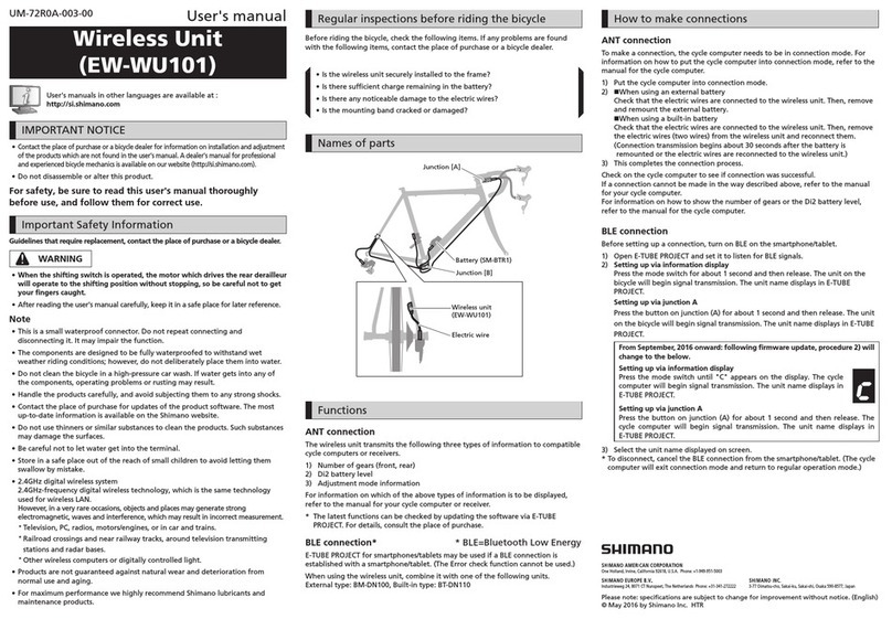 Shimano EW-WU101 user manual