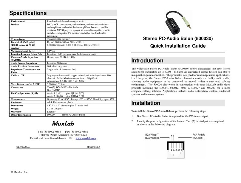 MuxLab 500030 Quick installation guide
