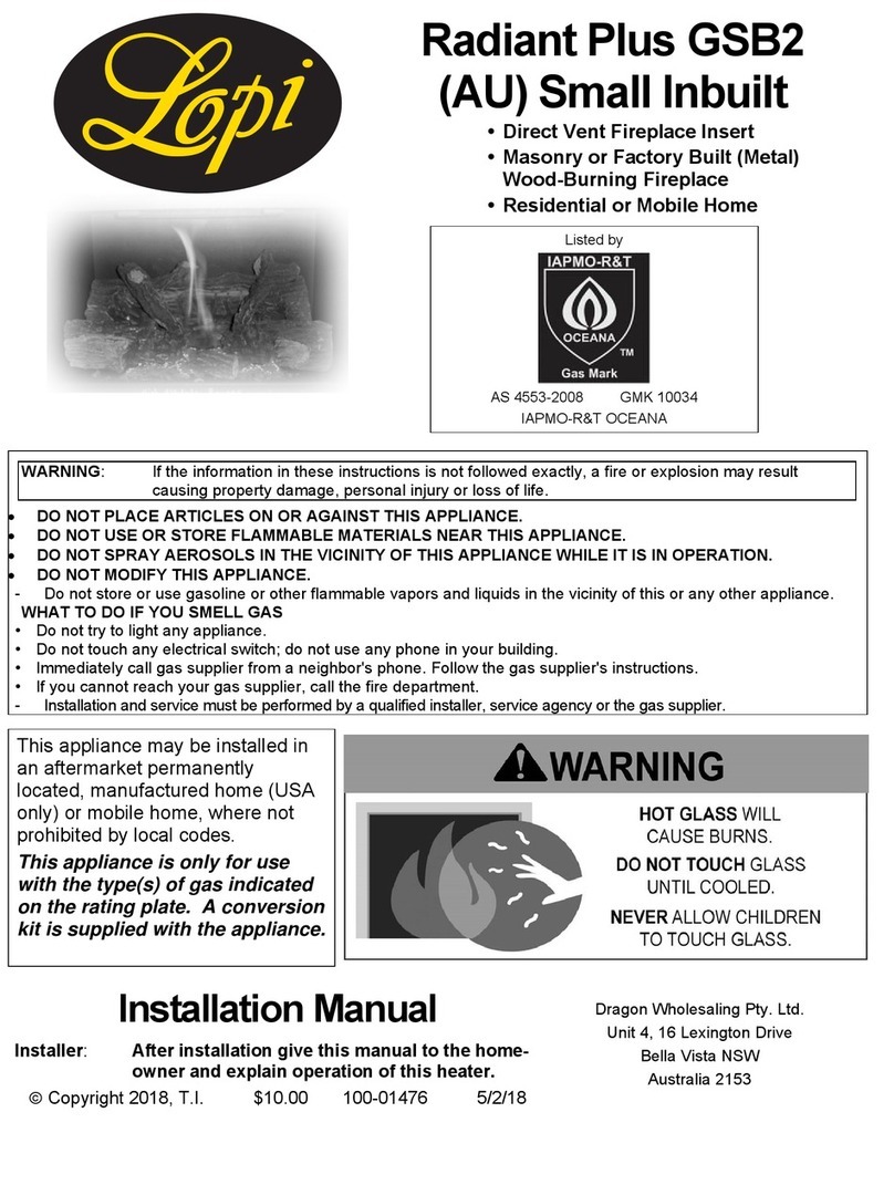 Lopi Radiant Plus GSB2 Small installation manual Lopi Radiant Plus GSB2 Small installation manual