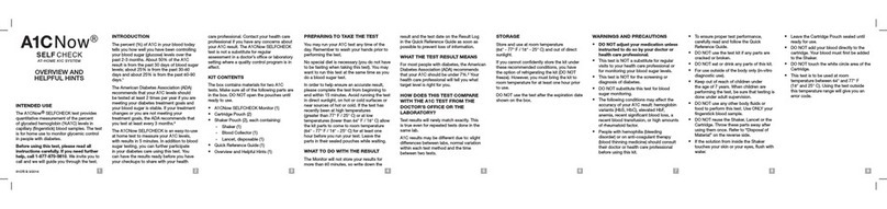 Polymer Technology Systems A1CNow SELF CHECK Quick reference guide