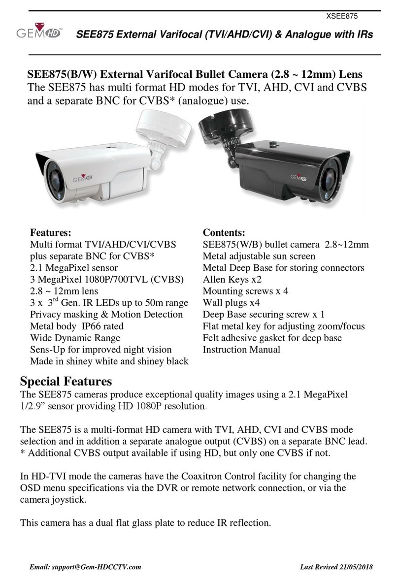 GEMHD SEE875 instruction manual
