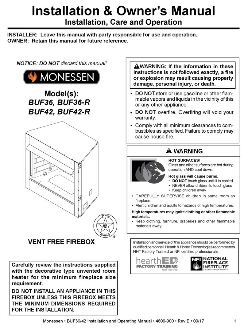 Monessen Hearth BUF36 User manual Monessen Hearth BUF36 User manual
