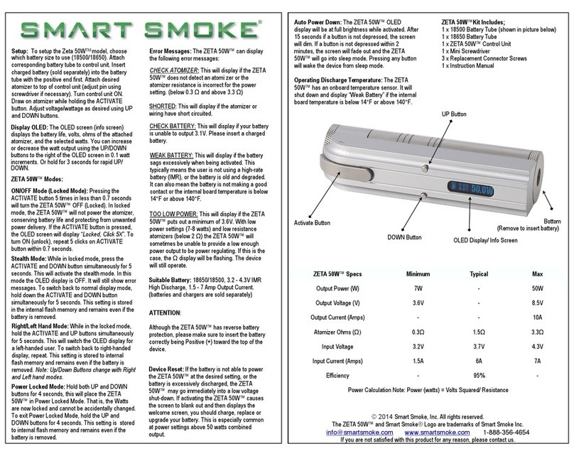 Smart Smoke Zeta 50W user guide