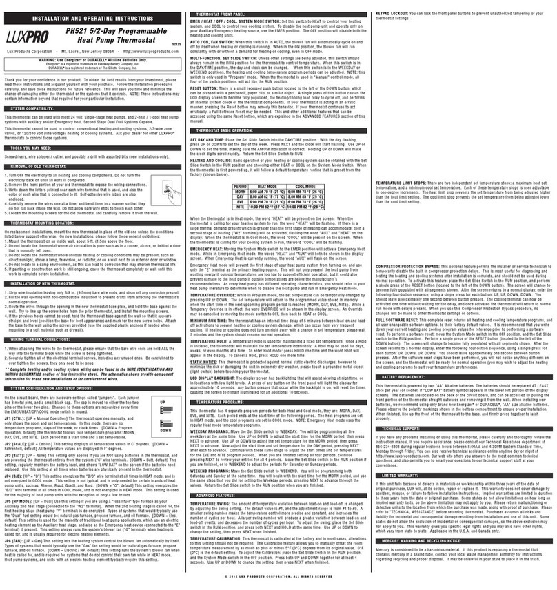 Lux Products PH521 User manual