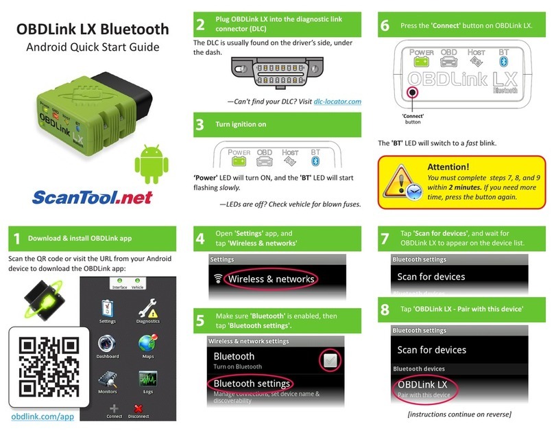 Scantool OBDLink LX Bluetooth quick start guide