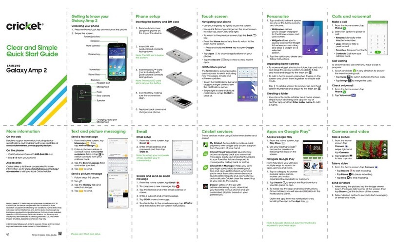 Samsung Galaxy Amp 2 quick start guide