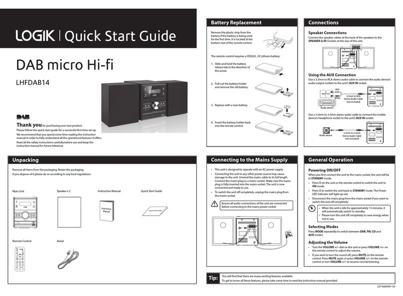 Logik LHFDAB14 quick start guide