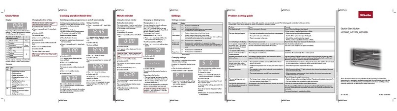 Miele H2265E quick start guide
