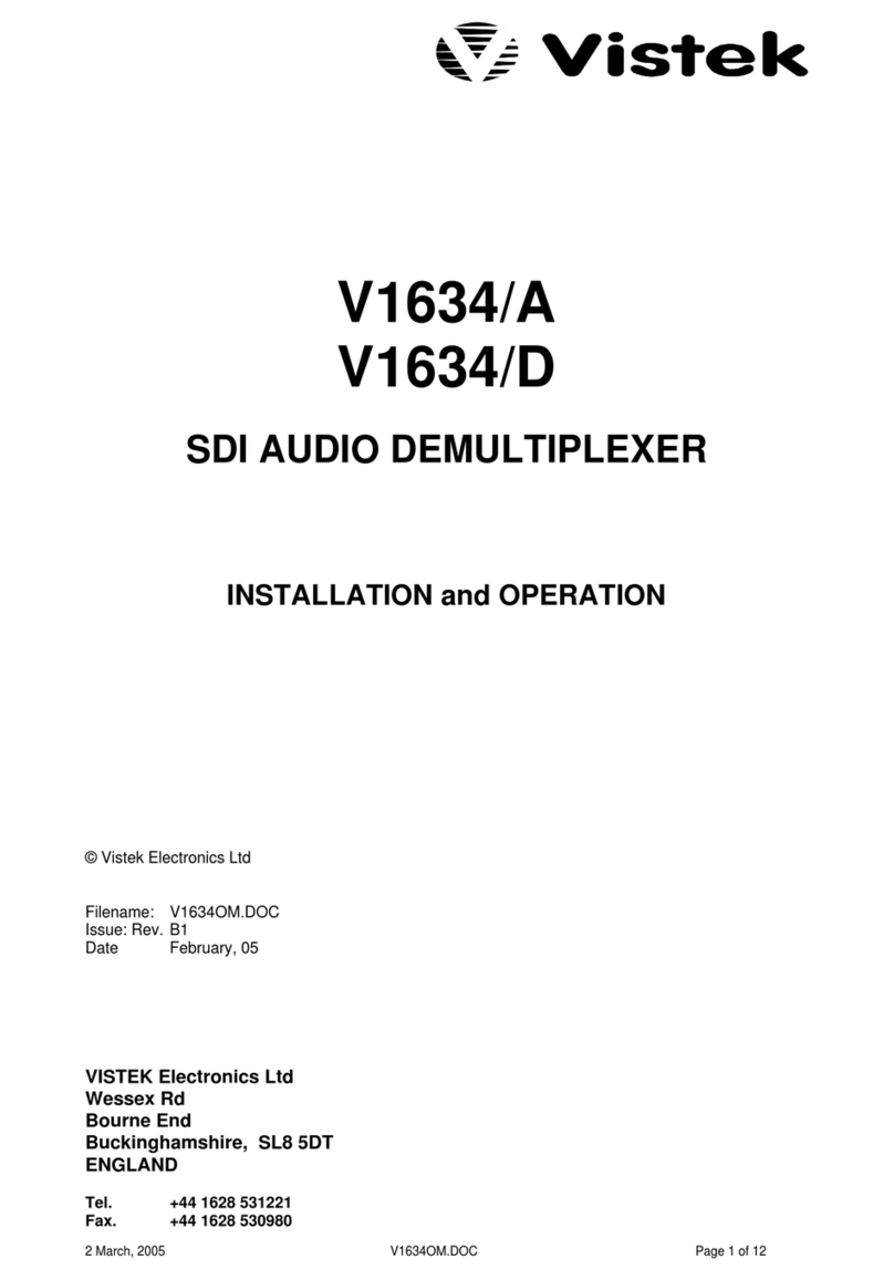 VISTEK V1634A Installation and operation