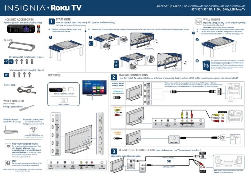 Insignia NS-43DR710NA17 Roku TV User manual