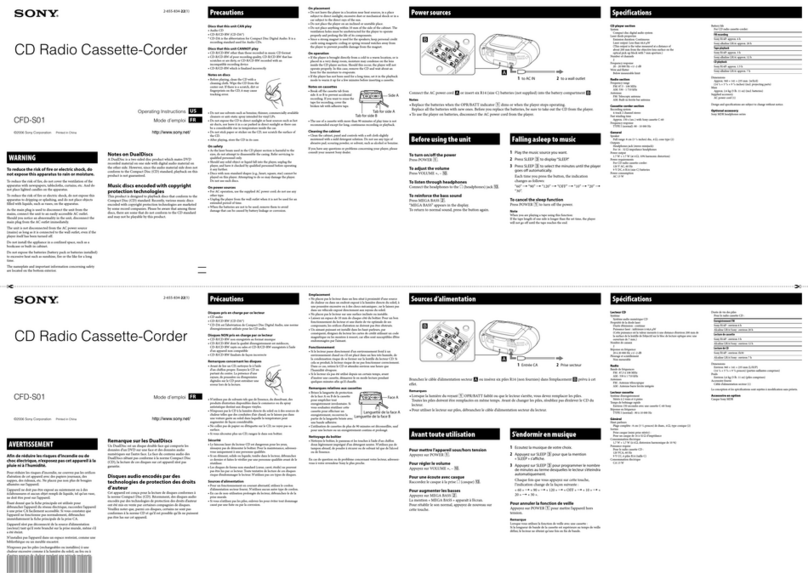 Sony CFD-S01 User manual