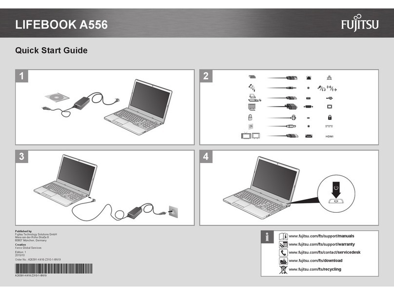 Fujitsu LIFEBOOK A556 quick start guide