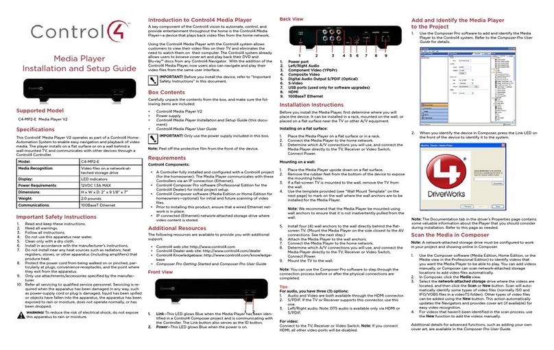 Contro l4 C4-MP2-E Installation and setup guide