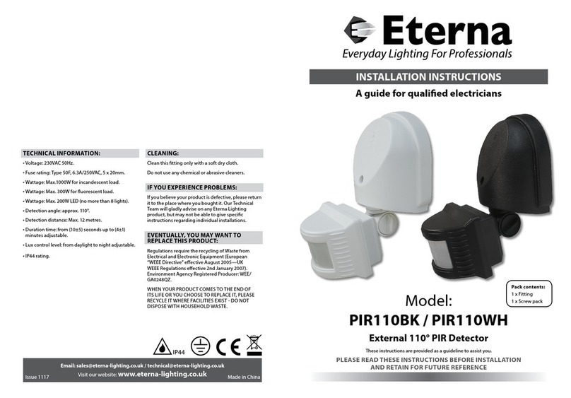 Eterna PIR110BK User manual