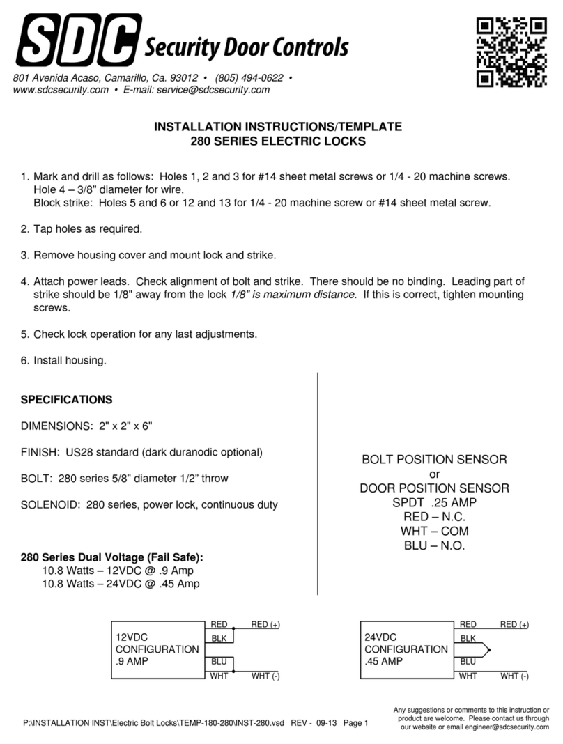 SDC 280 series Installation instructions and template