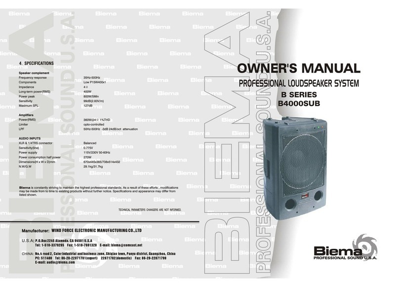 Biema B4000SUB owner's manual