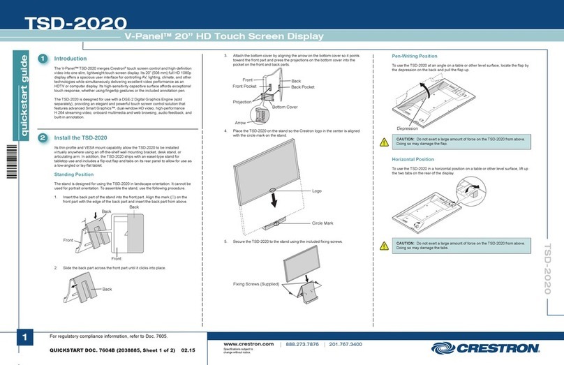 Crestron V-Panel TSD-2020 User manual Crestron V-Panel TSD-2020 User manual