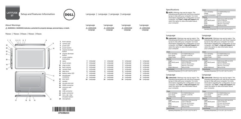 Dell Latitude ST Owner's manual