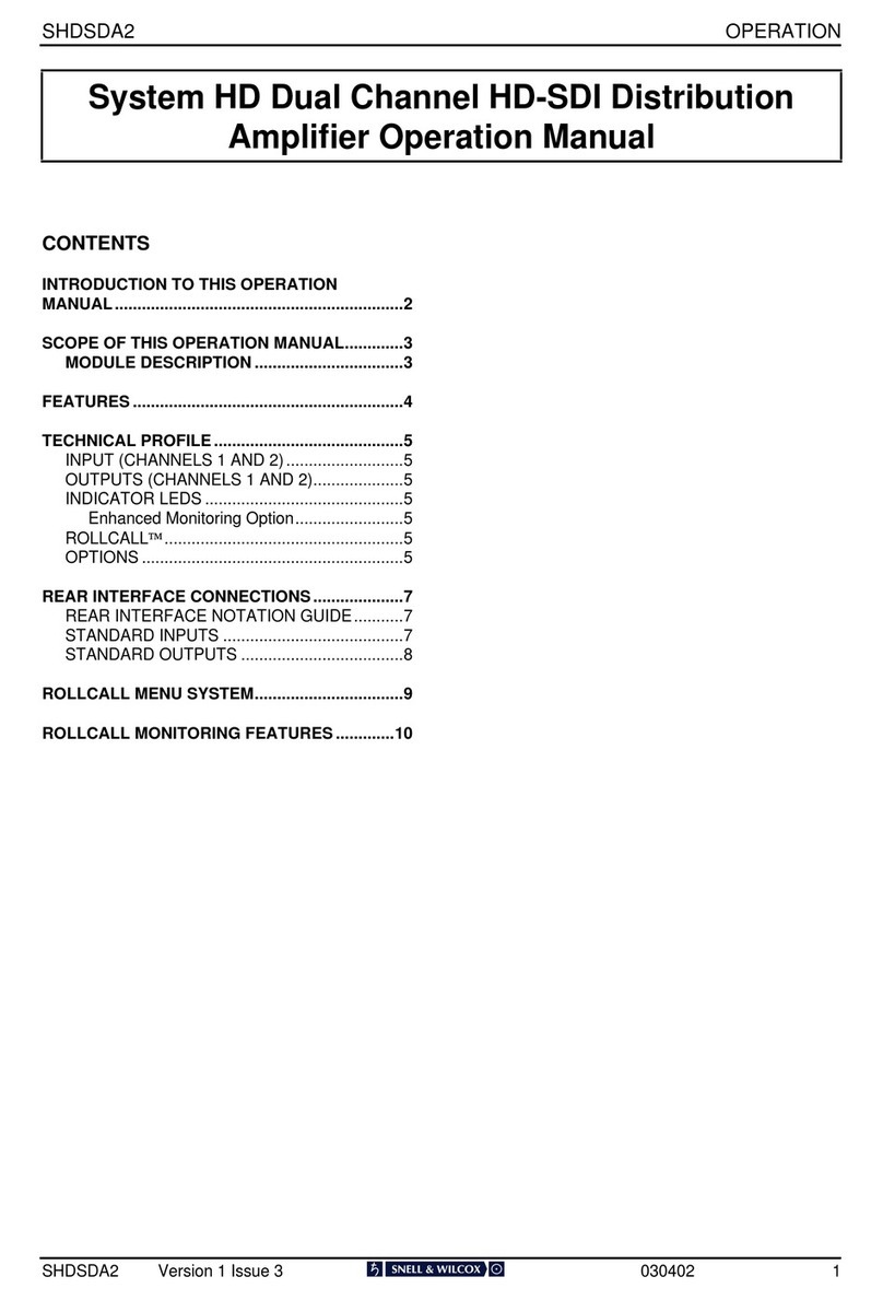 Snell & Wilcox SHDSDA2S-S1 Operation manuals