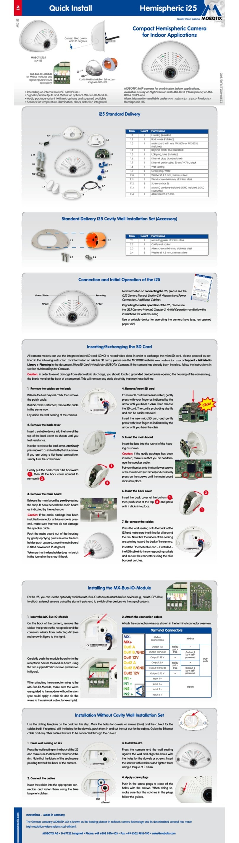 Mobotix Hemispheric i25 Quick install
