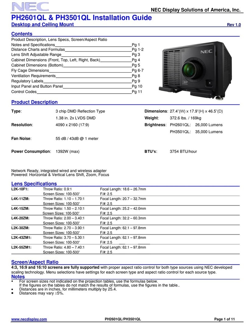 NEC PH2601QL User manual