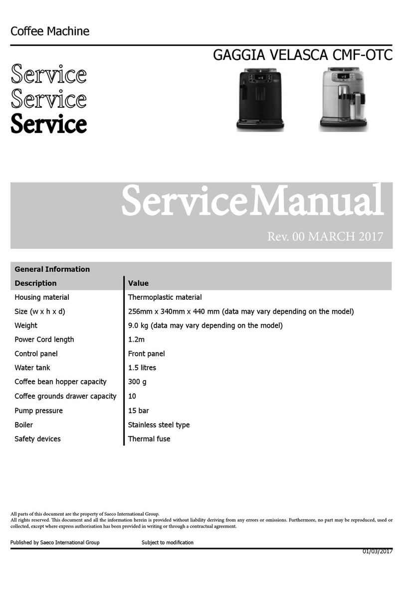 Saeco GAGGIA VELASCA CMF-OTC Service manual