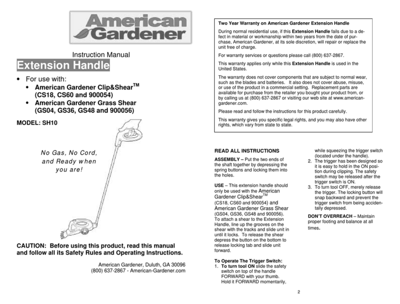 American Gardener 900054 instruction manual