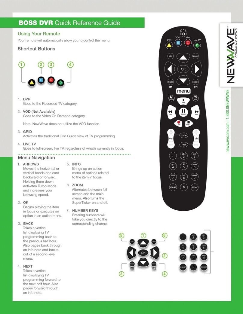 Newwave BOSS DVR Quick reference guide