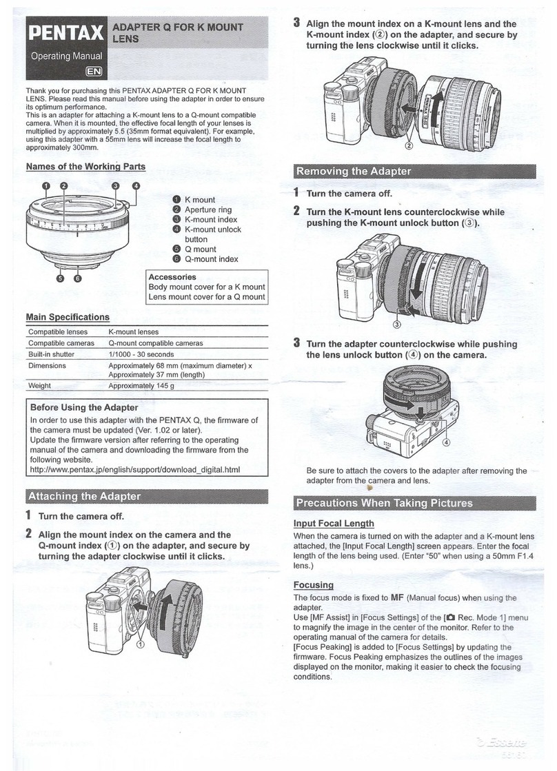 Pentax ADAPTER Q FOR K MOUNT User manual