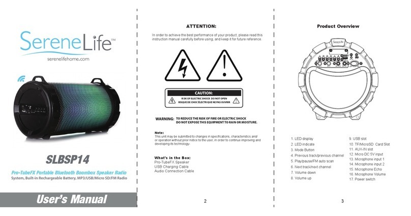 SereneLife SLBSP14 user manual