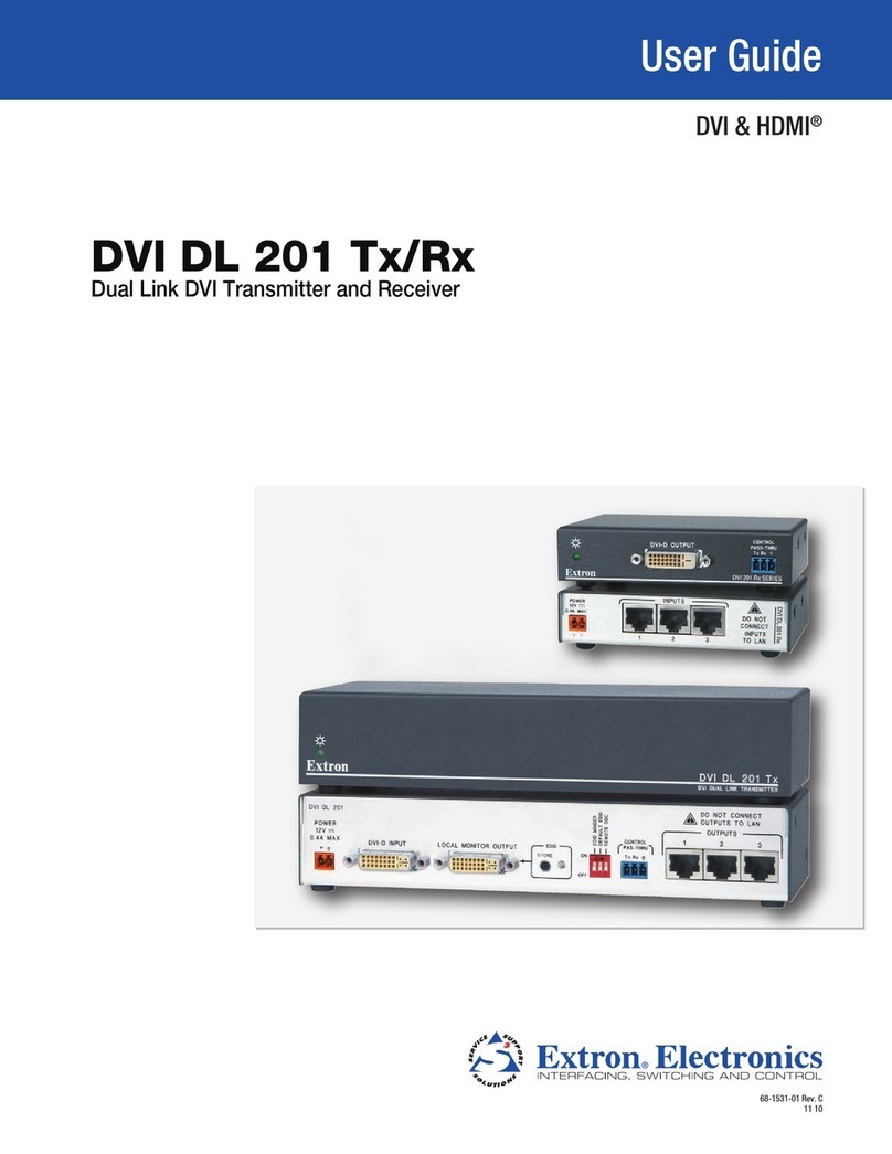 Extron electronics Dual Link DVI Transmitter and Receiver DVI DL 201... User manual Extron electronics Dual Link DVI Transmitter and Receiver DVI DL 201... User manual
