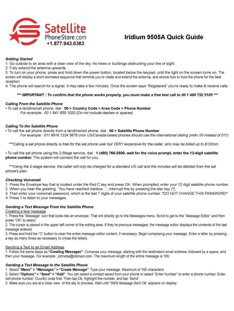 Iridium 9505A User manual