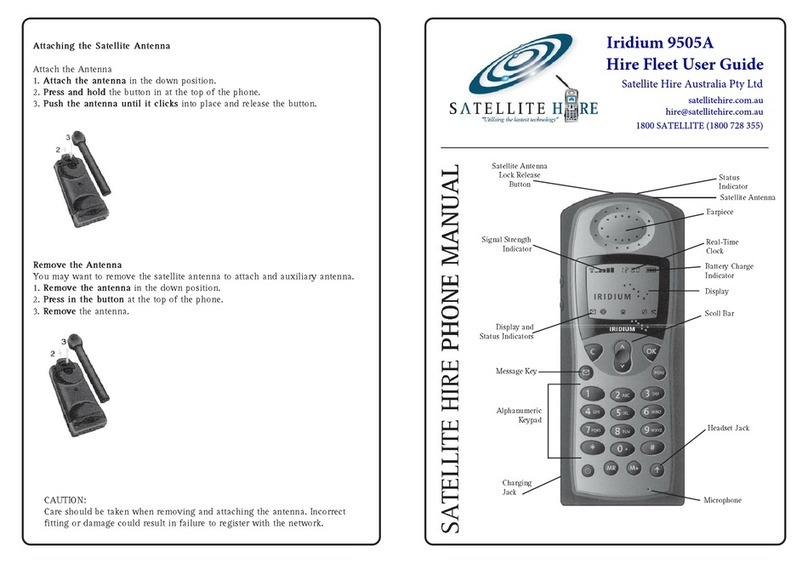 Satellite Hire Iridium 9505A user guide Satellite Hire Iridium 9505A user guide