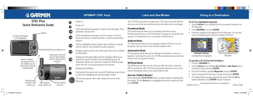 Garmin West Marine 276C Plus Quick reference guide