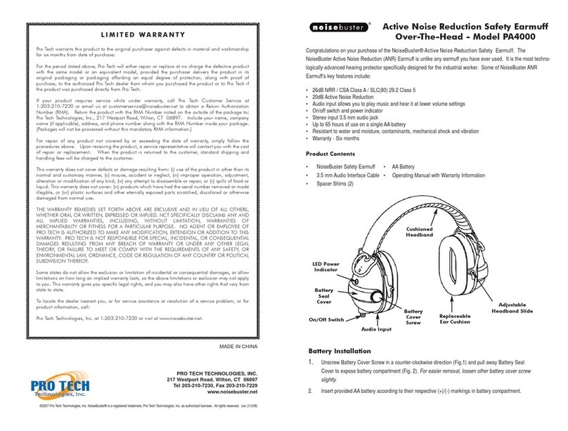protech NoiseBuster PA4000 User manual