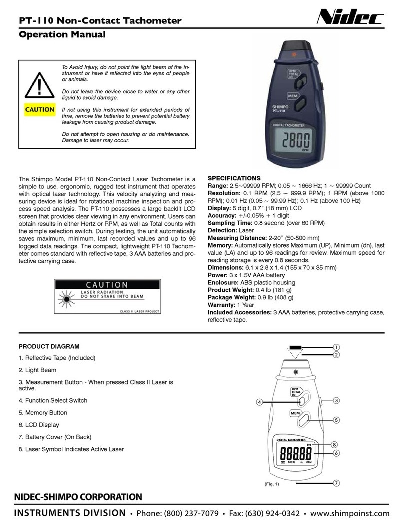 Nidec-Shimpo PT-110 Operation manuals