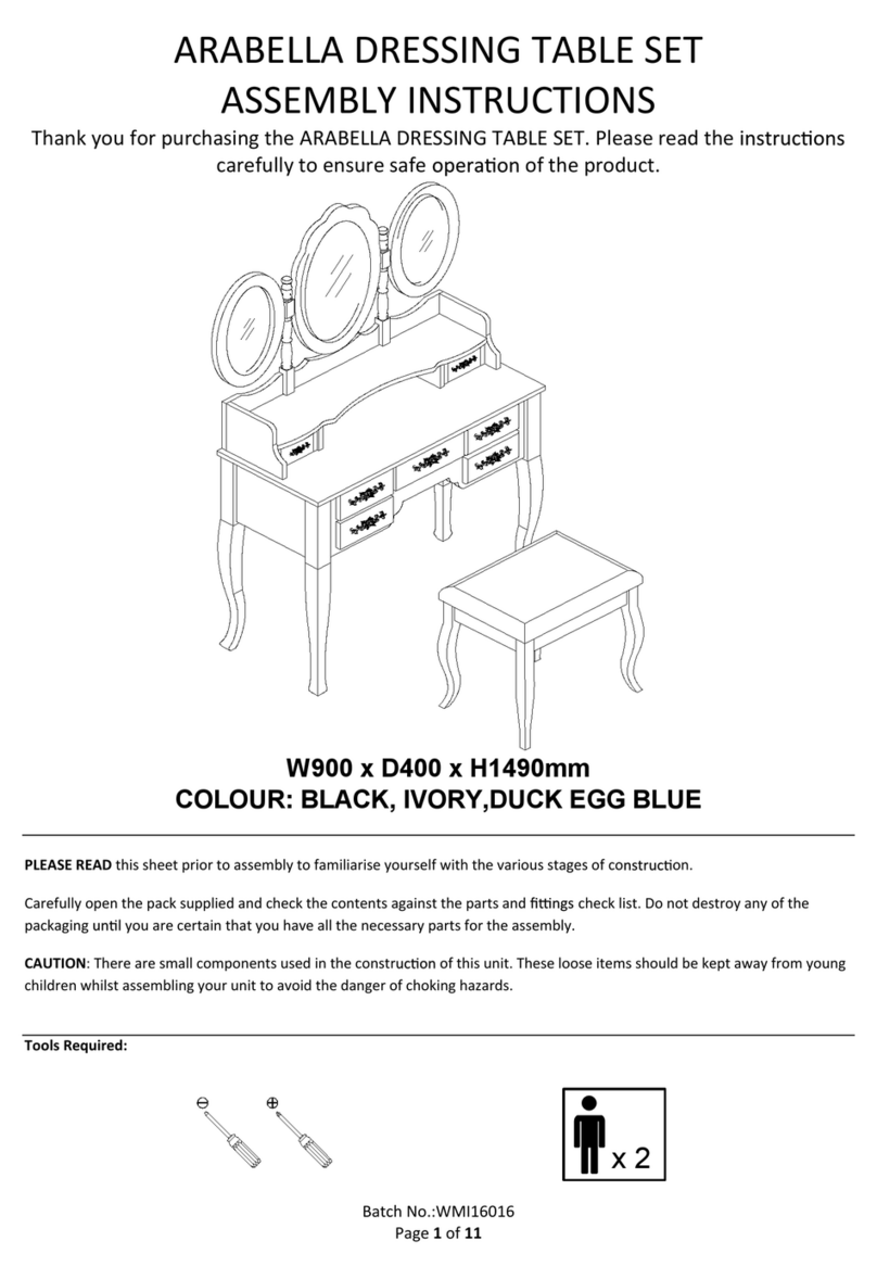 GFW ARABELLA DRESSING TABLE SET User manual GFW ARABELLA DRESSING TABLE SET User manual