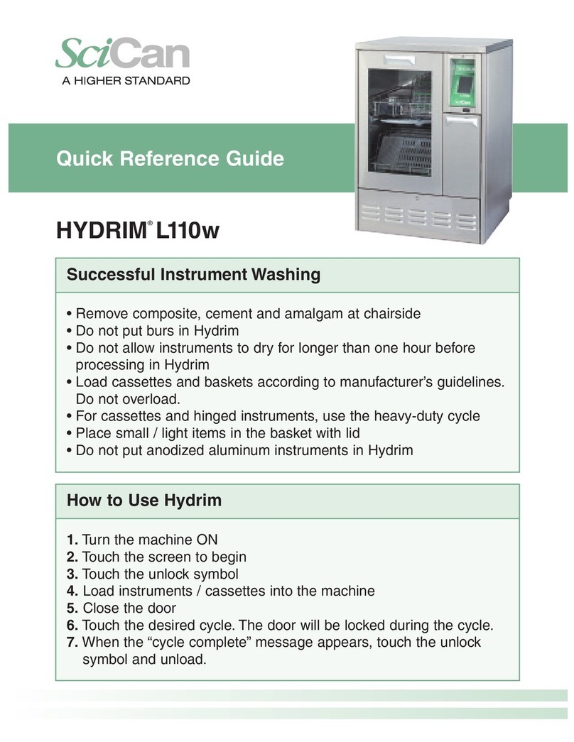 SciCan HYDRIM L110w Quick reference guide