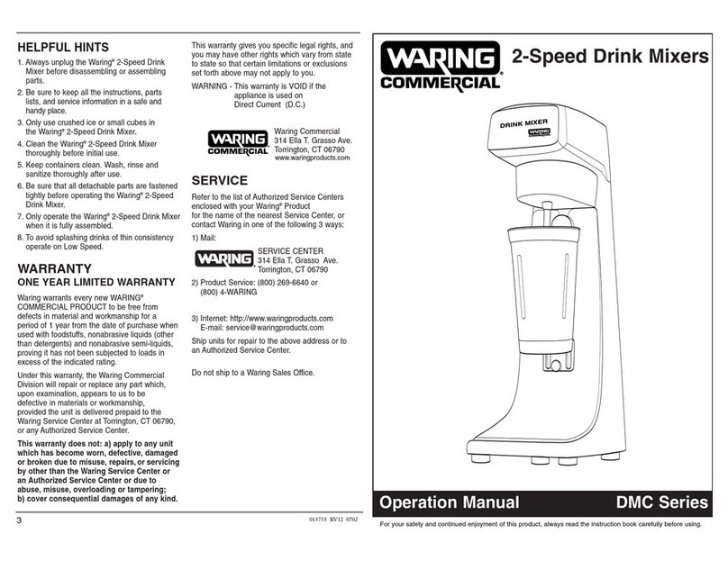 Waring DMC Series Operation manual
