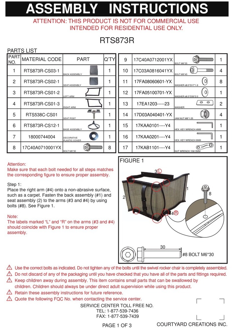 Courtyard Creations RTS873R User manual