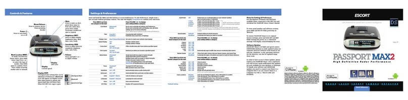 Escort Passport Max2 quick reference