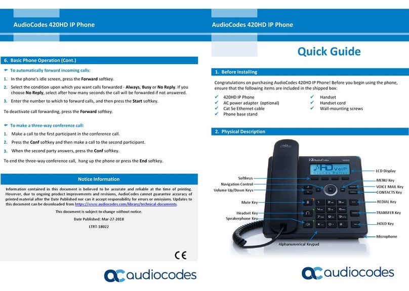 AudioCodes 420HD User manual