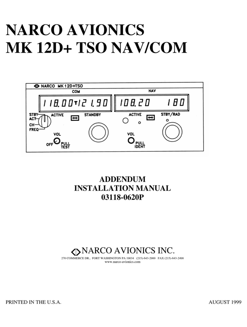 Narco Avionics MK 12D PLUS TSO NAV/COM Addendum Installation Manual