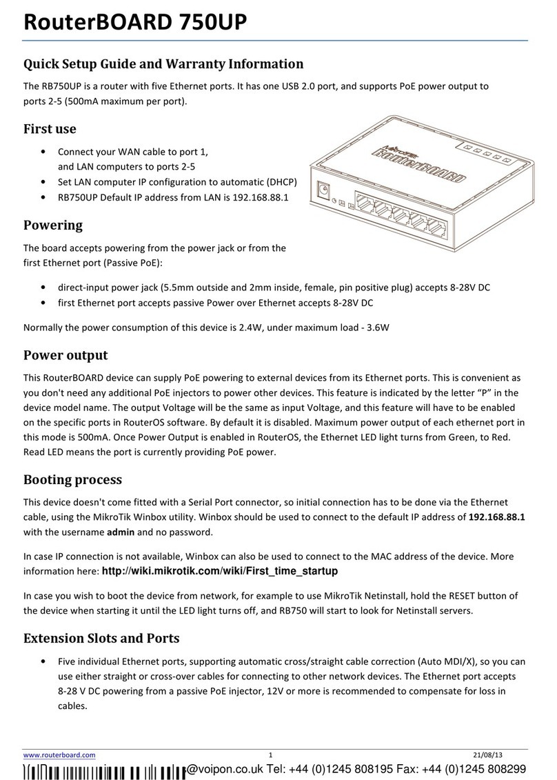 MikroTik RouterBOARD 750UP User manual