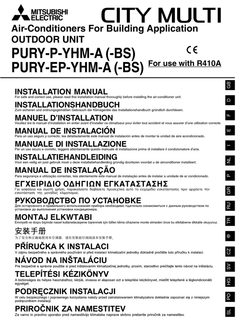 Mitsubishi Electric PURY-P-YHM-A installation manual Mitsubishi Electric PURY-P-YHM-A installation manual