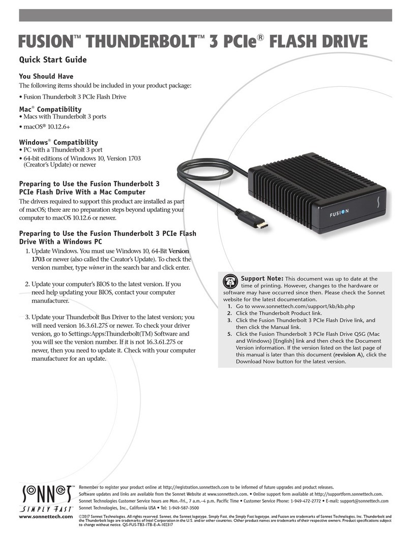 Sonnet Fusion Thunderbolt 3 PCIe User manual