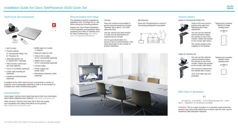 Cisco TelePresence SX20 User manual