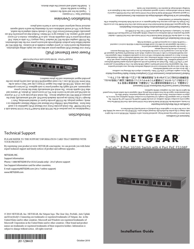NETGEAR FS108P - ProSafe Switch User manual NETGEAR FS108P - ProSafe Switch User manual